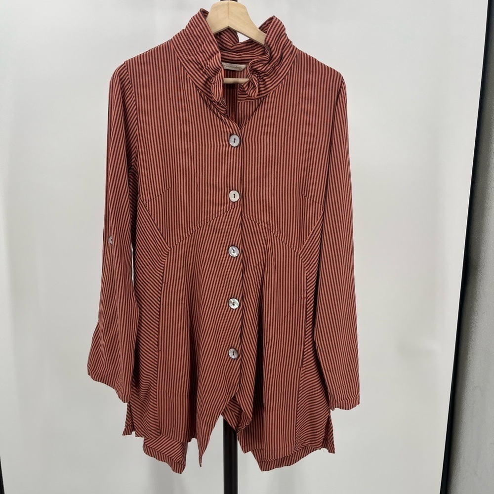 Striped Button-Up Women's Top